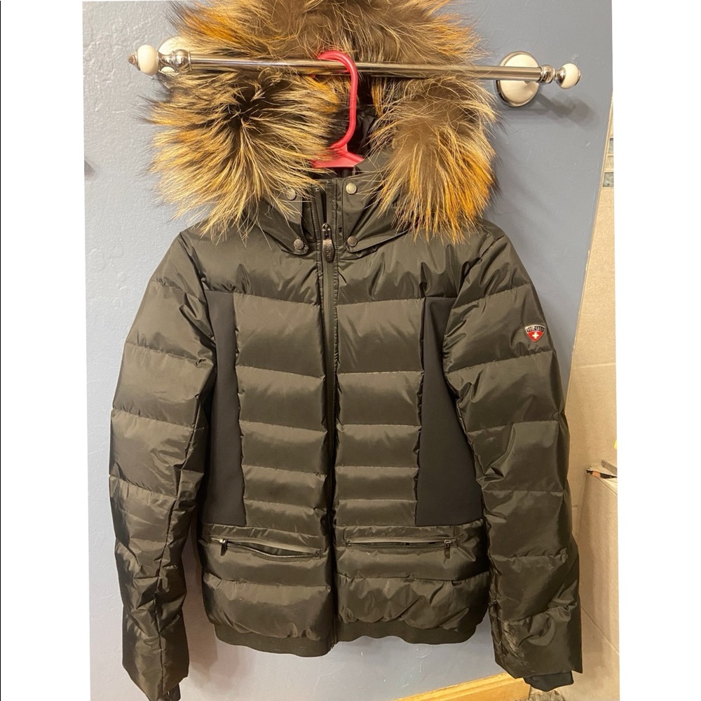 Post Card Fox Fur-Trim Hooded Puffer Coat